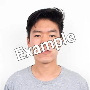 Example: white background headshot photo